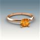 3 - Elodie 6.00 mm Cushion Citrine Solitaire Engagement Ring 