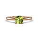 1 - Elodie 6.00 mm Cushion Peridot Solitaire Engagement Ring 