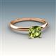 3 - Elodie 6.00 mm Cushion Peridot Solitaire Engagement Ring 