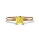 1 - Elodie 6.00 mm Cushion Lab Created Yellow Sapphire Solitaire Engagement Ring 
