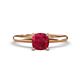 1 - Elodie 6.00 mm Cushion Lab Created Ruby Solitaire Engagement Ring 