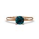 1 - Elodie 6.00 mm Cushion London Blue Topaz Solitaire Engagement Ring 