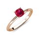 4 - Elodie 6.00 mm Cushion Lab Created Ruby Solitaire Engagement Ring 