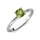 4 - Elodie 6.00 mm Cushion Peridot Solitaire Engagement Ring 