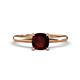 1 - Elodie 6.00 mm Cushion Red Garnet Solitaire Engagement Ring 