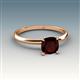 3 - Elodie 6.00 mm Cushion Red Garnet Solitaire Engagement Ring 