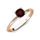 4 - Elodie 6.00 mm Cushion Red Garnet Solitaire Engagement Ring 