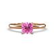 1 - Elodie 6.00 mm Cushion Lab Created Pink Sapphire Solitaire Engagement Ring 
