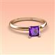 3 - Elodie 6.00 mm Princess Amethyst Solitaire Engagement Ring 