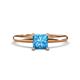 1 - Elodie 6.00 mm Princess Blue Topaz Solitaire Engagement Ring 