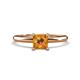 1 - Elodie 6.00 mm Princess Citrine Solitaire Engagement Ring 