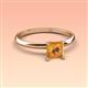 3 - Elodie 6.00 mm Princess Citrine Solitaire Engagement Ring 