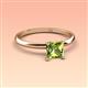 3 - Elodie 6.00 mm Princess Peridot Solitaire Engagement Ring 