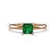 1 - Elodie 6.00 mm Princess Lab Created Emerald Solitaire Engagement Ring 