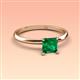 3 - Elodie 6.00 mm Princess Lab Created Emerald Solitaire Engagement Ring 