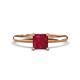 1 - Elodie 6.00 mm Princess Lab Created Ruby Solitaire Engagement Ring 