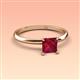 3 - Elodie 6.00 mm Princess Lab Created Ruby Solitaire Engagement Ring 