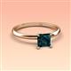 3 - Elodie 6.00 mm Princess London Blue Topaz Solitaire Engagement Ring 