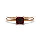 1 - Elodie 6.00 mm Princess Red Garnet Solitaire Engagement Ring 