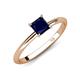 4 - Elodie 6.00 mm Princess Lab Created Blue Sapphire Solitaire Engagement Ring 