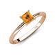 4 - Elodie 6.00 mm Princess Citrine Solitaire Engagement Ring 