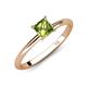 4 - Elodie 6.00 mm Princess Peridot Solitaire Engagement Ring 