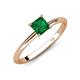 4 - Elodie 6.00 mm Princess Lab Created Emerald Solitaire Engagement Ring 