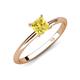 4 - Elodie 6.00 mm Princess Lab Created Yellow Sapphire Solitaire Engagement Ring 