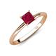 4 - Elodie 6.00 mm Princess Lab Created Ruby Solitaire Engagement Ring 
