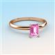 3 - Elodie 7x5 mm Emerald Cut Pink Sapphire Solitaire Engagement Ring 