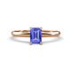 1 - Elodie 7x5 mm Emerald Cut Tanzanite Solitaire Engagement Ring 