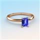 3 - Elodie 7x5 mm Emerald Cut Tanzanite Solitaire Engagement Ring 