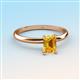 3 - Elodie 7x5 mm Emerald Cut Citrine Solitaire Engagement Ring 