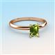 3 - Elodie 7x5 mm Emerald Cut Peridot Solitaire Engagement Ring 