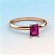 3 - Elodie 7x5 mm Emerald Cut Rhodolite Garnet Solitaire Engagement Ring 
