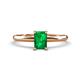 1 - Elodie 7x5 mm Emerald Cut Emerald Solitaire Engagement Ring 