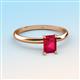 3 - Elodie 7x5 mm Emerald Cut Ruby Solitaire Engagement Ring 