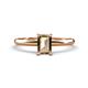 1 - Elodie 7x5 mm Emerald Cut Smoky Quartz Solitaire Engagement Ring 