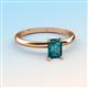 3 - Elodie 7x5 mm Emerald Cut London Blue Topaz Solitaire Engagement Ring 