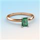 3 - Elodie 7x5 mm Emerald Cut Lab Created Alexandrite Solitaire Engagement Ring 