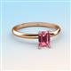 3 - Elodie 7x5 mm Emerald Cut Pink Tourmaline Solitaire Engagement Ring 