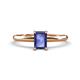 1 - Elodie 7x5 mm Emerald Cut Iolite Solitaire Engagement Ring 