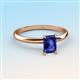 3 - Elodie 7x5 mm Emerald Cut Iolite Solitaire Engagement Ring 