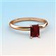 3 - Elodie 7x5 mm Emerald Cut Red Garnet Solitaire Engagement Ring 