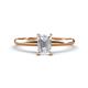 1 - Elodie 7x5 mm Emerald Cut White Sapphire Solitaire Engagement Ring 