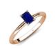 4 - Elodie 7x5 mm Emerald Cut Blue Sapphire Solitaire Engagement Ring 