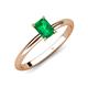 4 - Elodie 7x5 mm Emerald Cut Emerald Solitaire Engagement Ring 