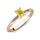 4 - Elodie 7x5 mm Emerald Cut Yellow Sapphire Solitaire Engagement Ring 