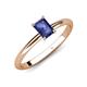 4 - Elodie 7x5 mm Emerald Cut Iolite Solitaire Engagement Ring 