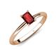 4 - Elodie 7x5 mm Emerald Cut Red Garnet Solitaire Engagement Ring 